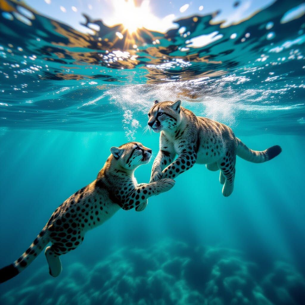 Leopard Rescues Another Leopard From Drowning