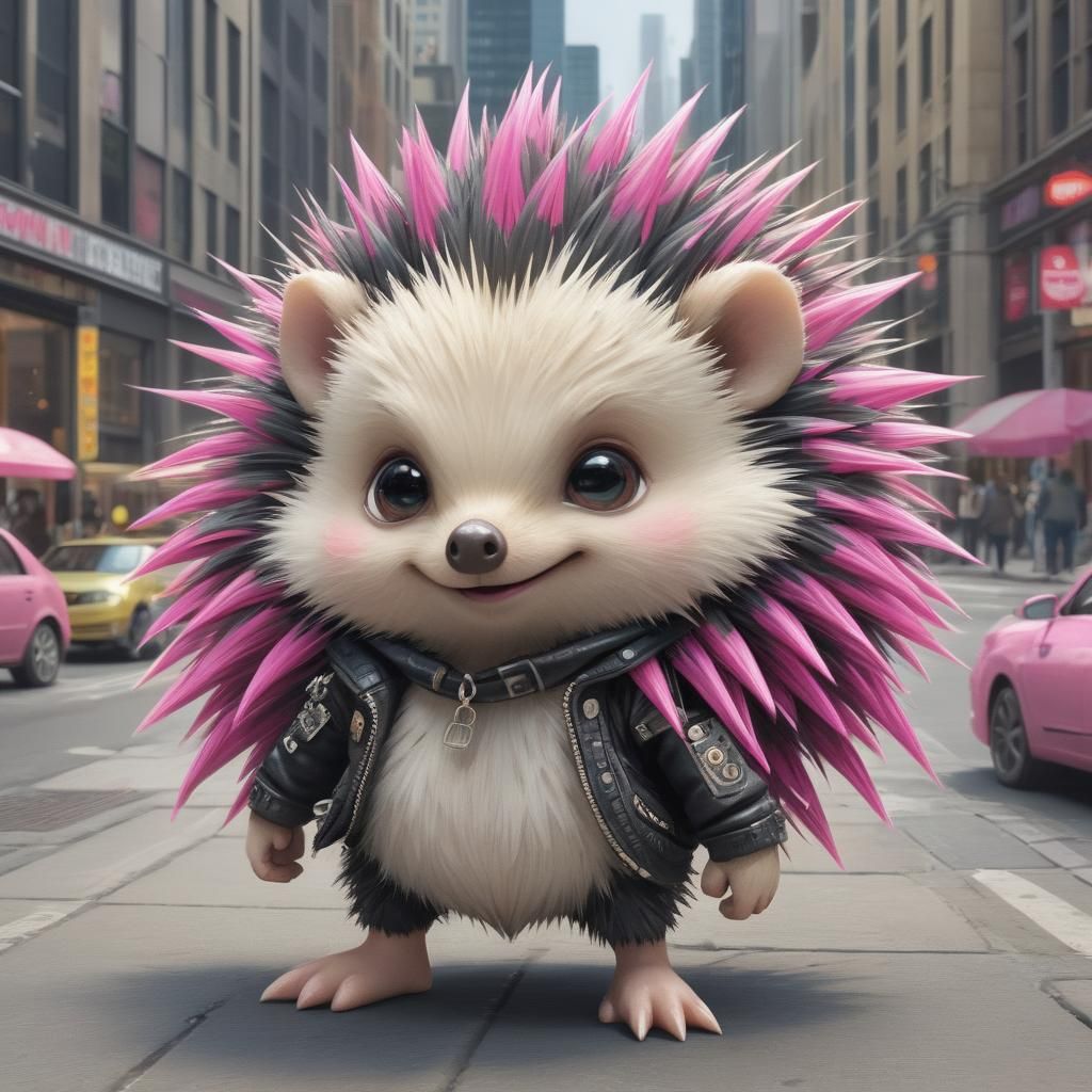 Punk hedgehog - AI Generated Artwork - NightCafe Creator