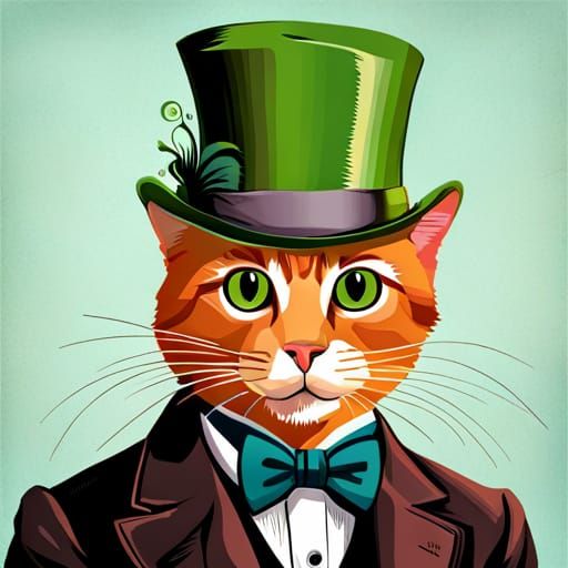 Top hat cat AI Generated Artwork NightCafe Creator