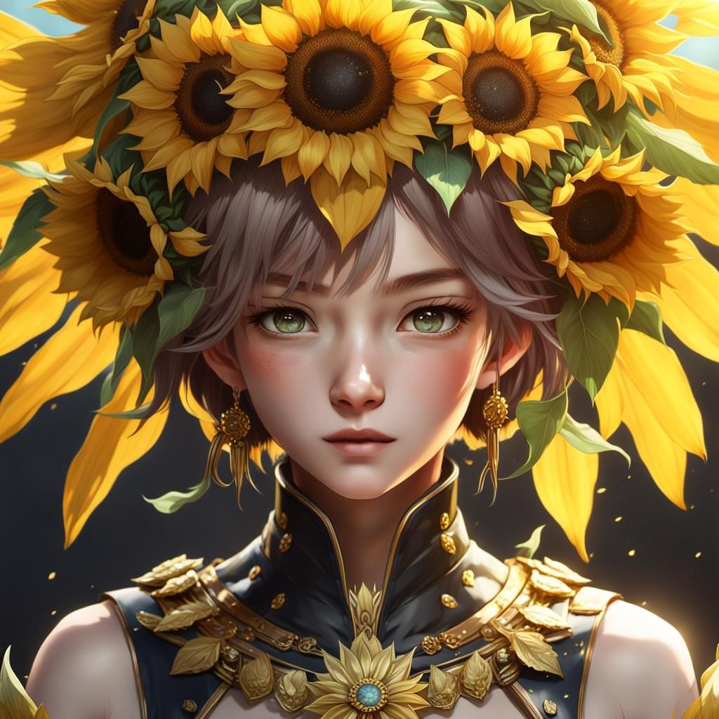 Sunflower queen - AI Generated Artwork - NightCafe Creator