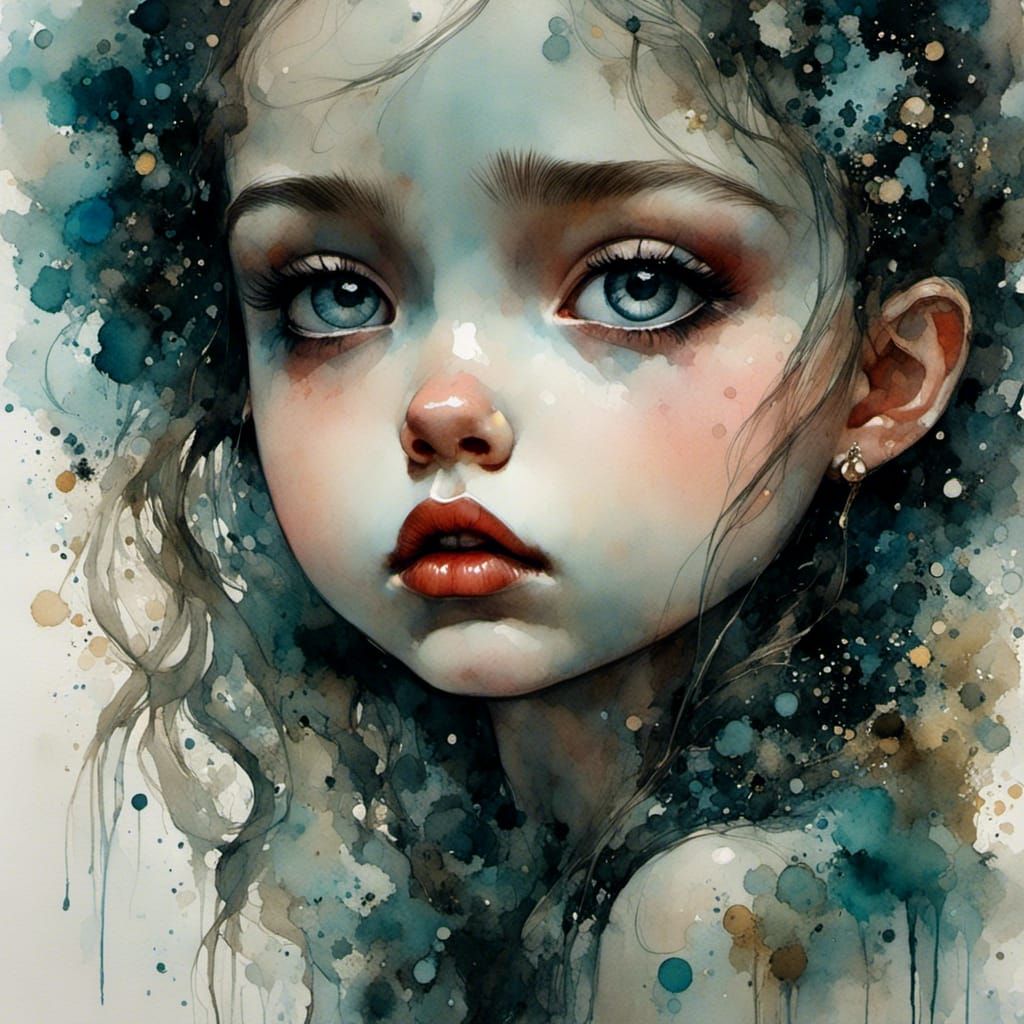 <lora:Moody:1.0> adorable pouty girl portrait close up detai...