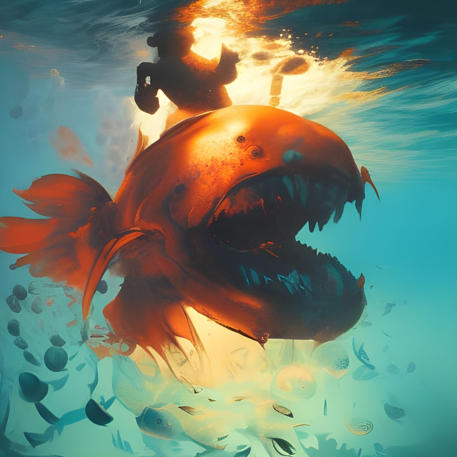Underwater nightmare AI Generated Artwork NightCafe Creator