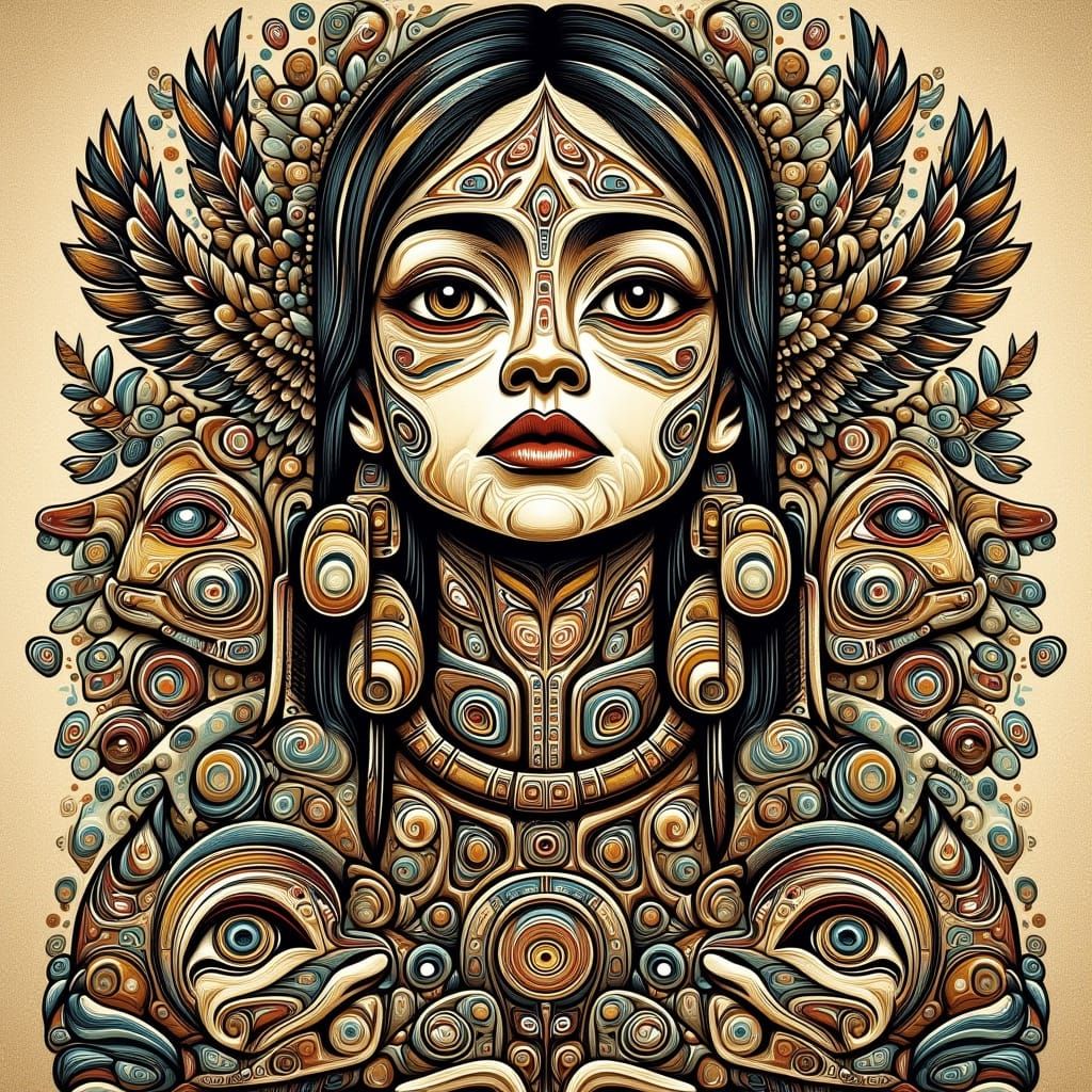 Star Woman in Northwest Coast Artistic Style