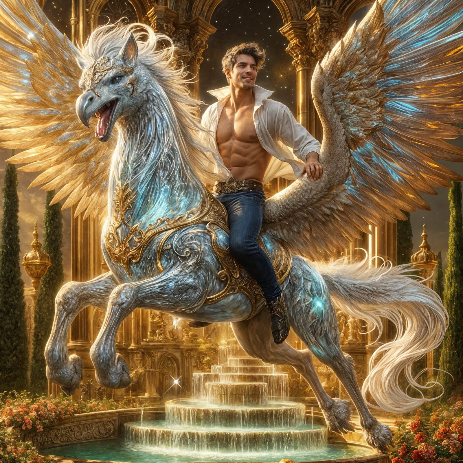 Riding a Crystalline Hippogriff