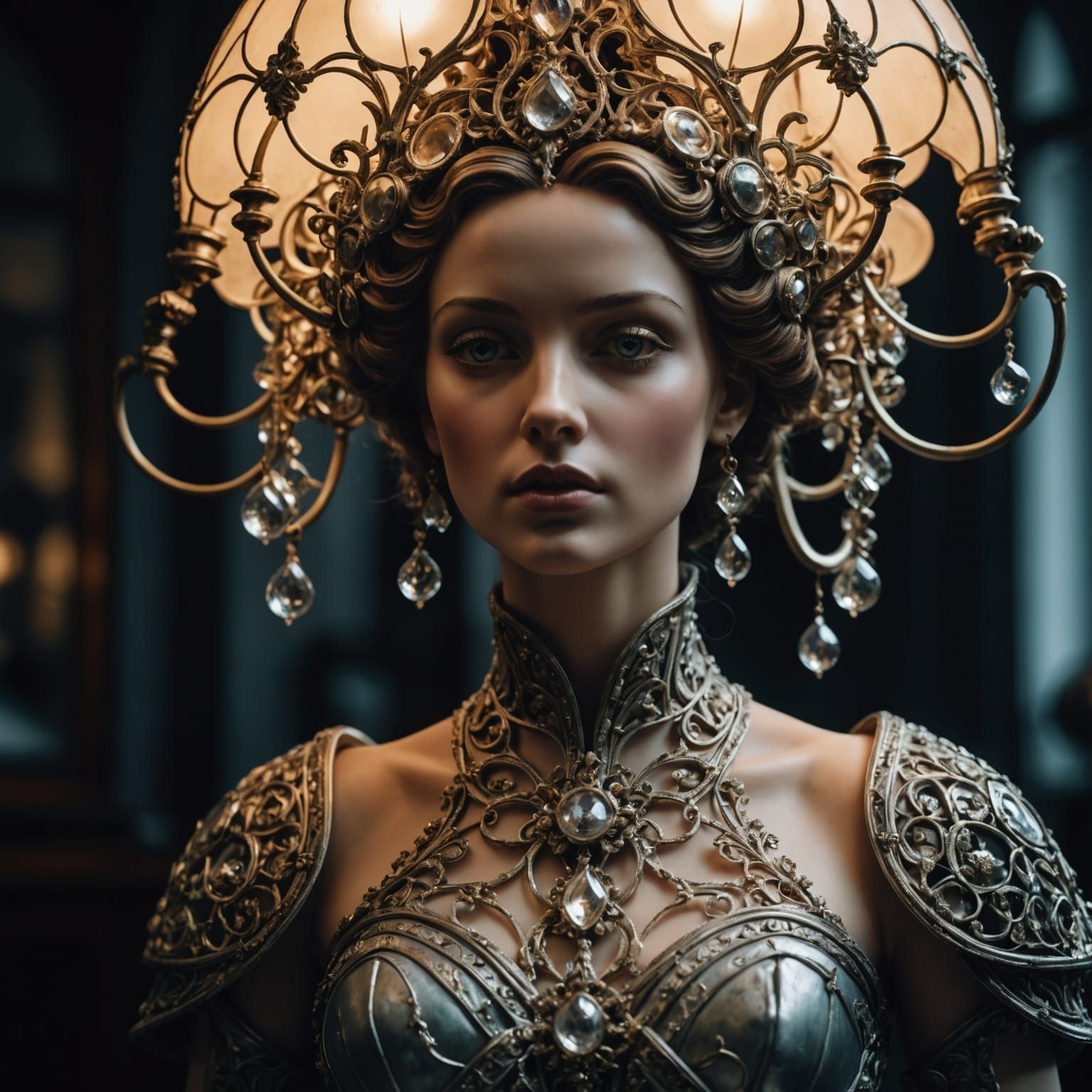 Feminine surreal sculpture lamp Bellmer