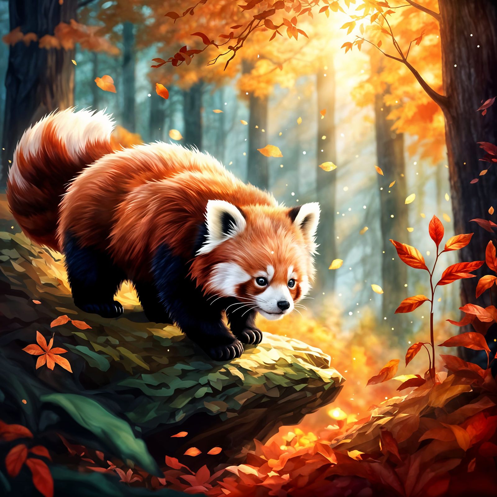 A baby red panda  by @N-Irene