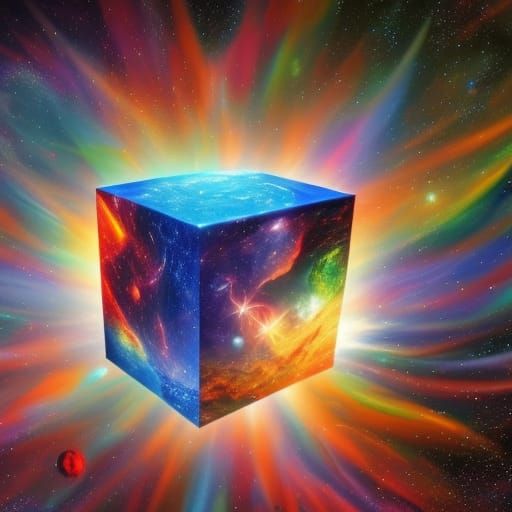 Cosmic World Cube From Space, Universal, Magical, Fantasy, 8...