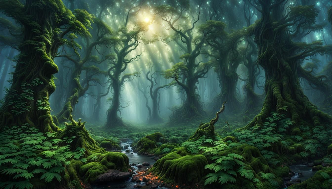 primordial forest - AI Generated Artwork - NightCafe Creator