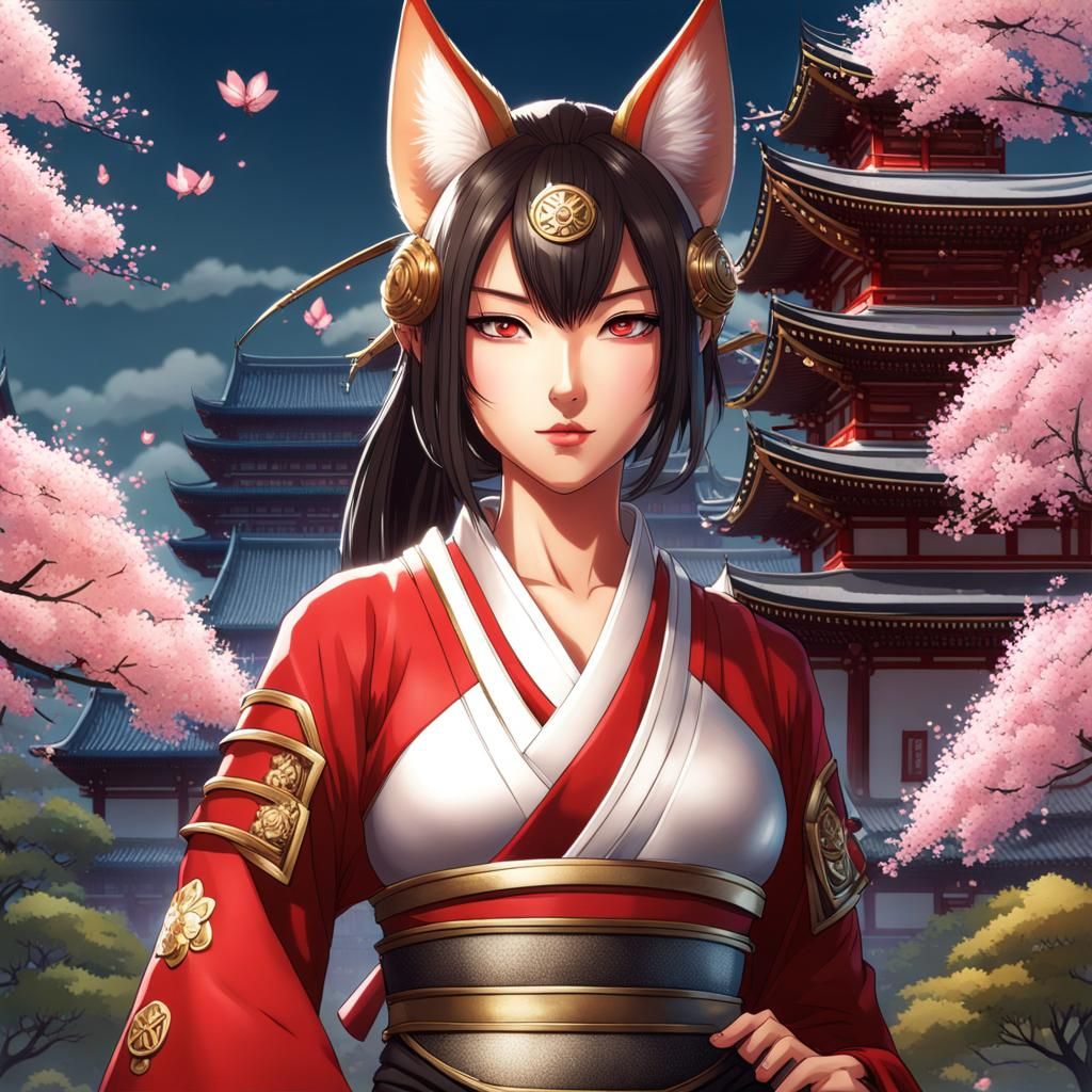 Kitsune samurai AI Generated Artwork NightCafe Creator