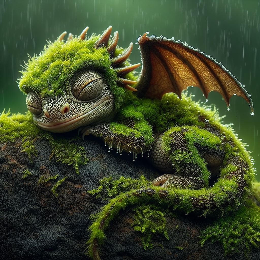 Sleepy Moss Dragon