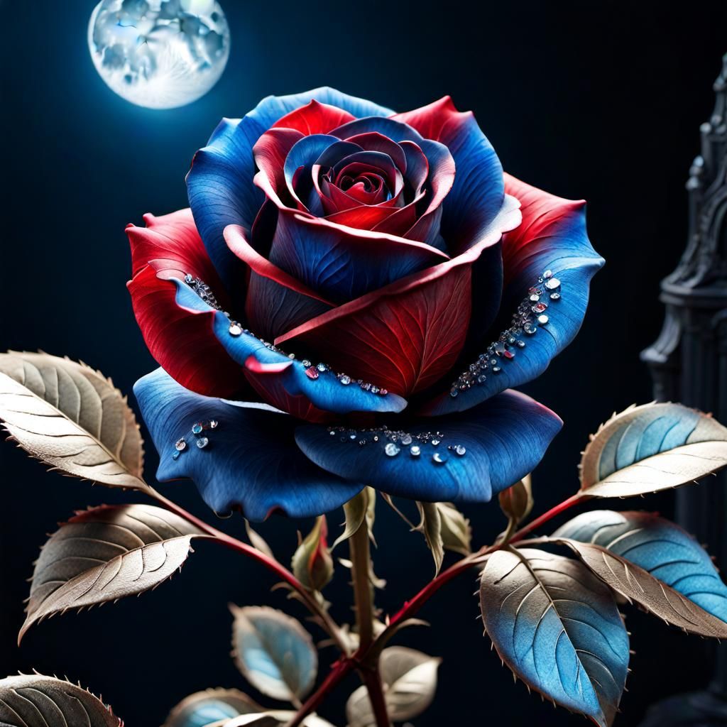 Blue moon Rose AI Generated Artwork NightCafe Creator