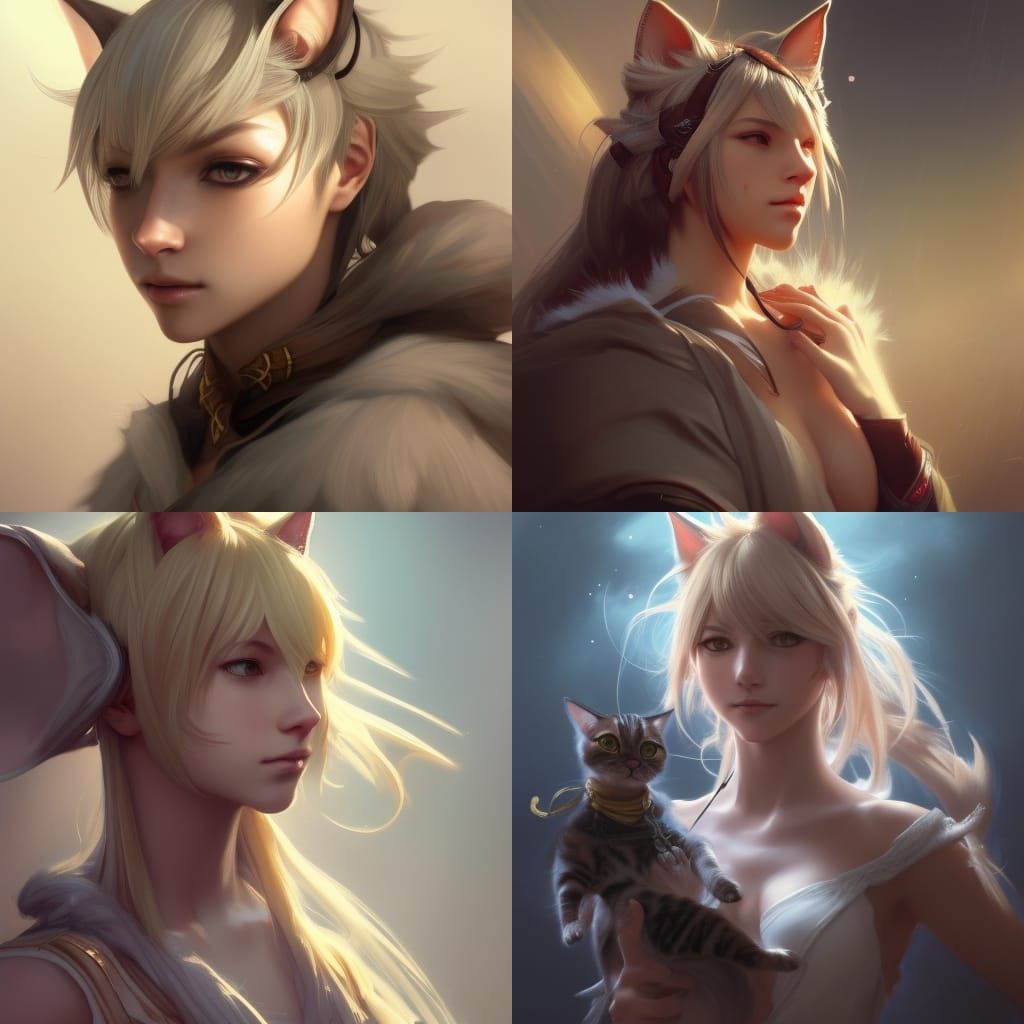 Cat person,miqo'te,final fantasy 14, scholar, head and shoul...