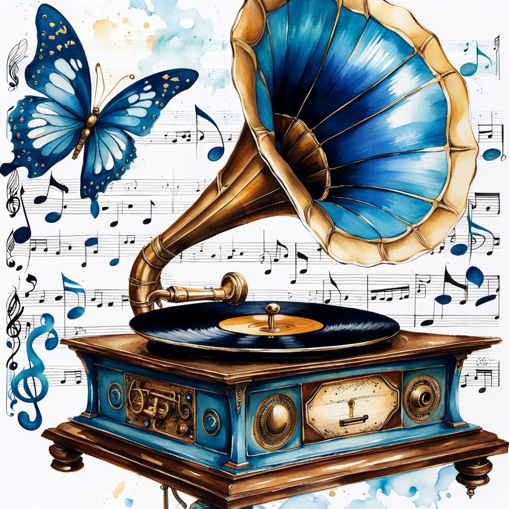L’authentique sonorité du gramophone   by @Raphaelle