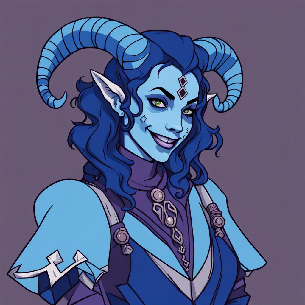 Jester, the blue tiefling, critical role, dungeons and dragons - AI ...