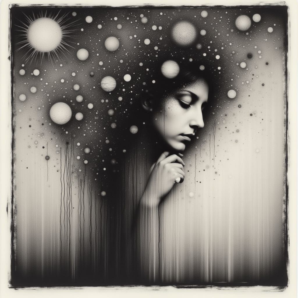 <lora:White And  Shadow:1.0> black and white, mystical and poetic dreamlike Paul Klee, surreal and celestial, etching & delicate aquatint te...