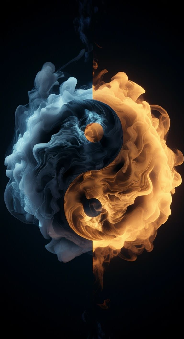 Yin Yang Symbolism: Love and Hate Duality in Glitch Art