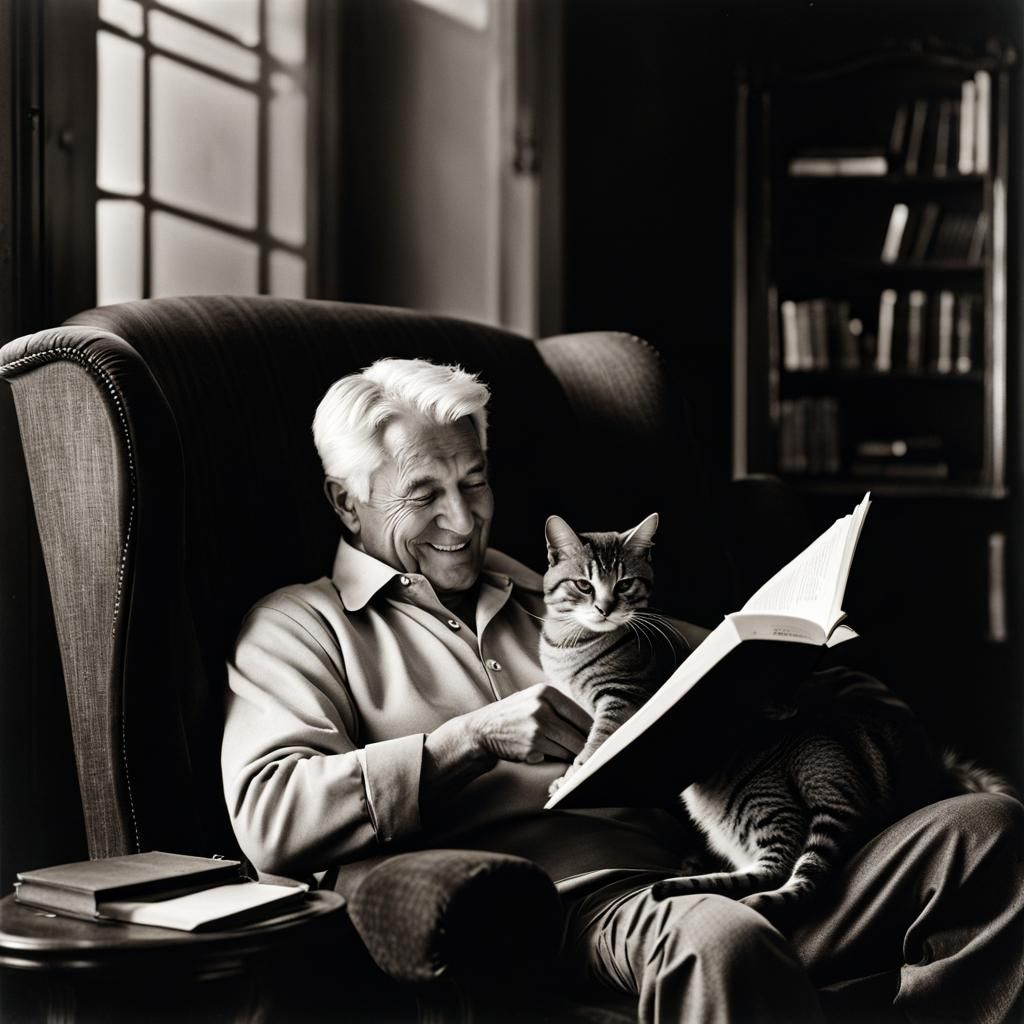 Comforting connection between a man and his cat  by @Sean Wanderer