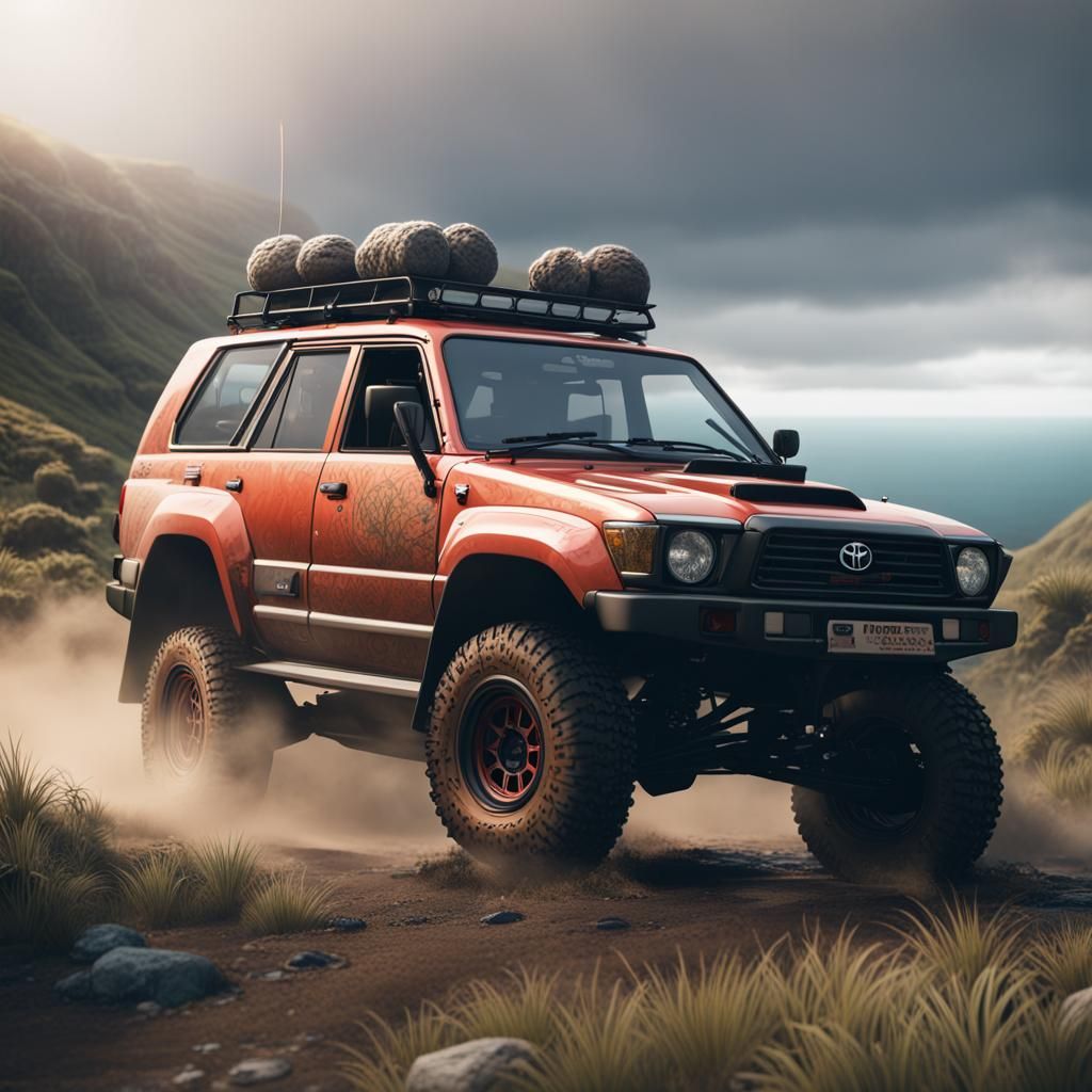 toyota 79 series going off roading in  new zealand