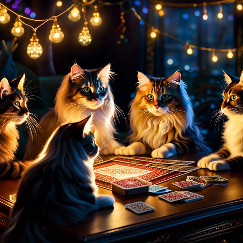 Casino cats AI Generated Artwork NightCafe Creator