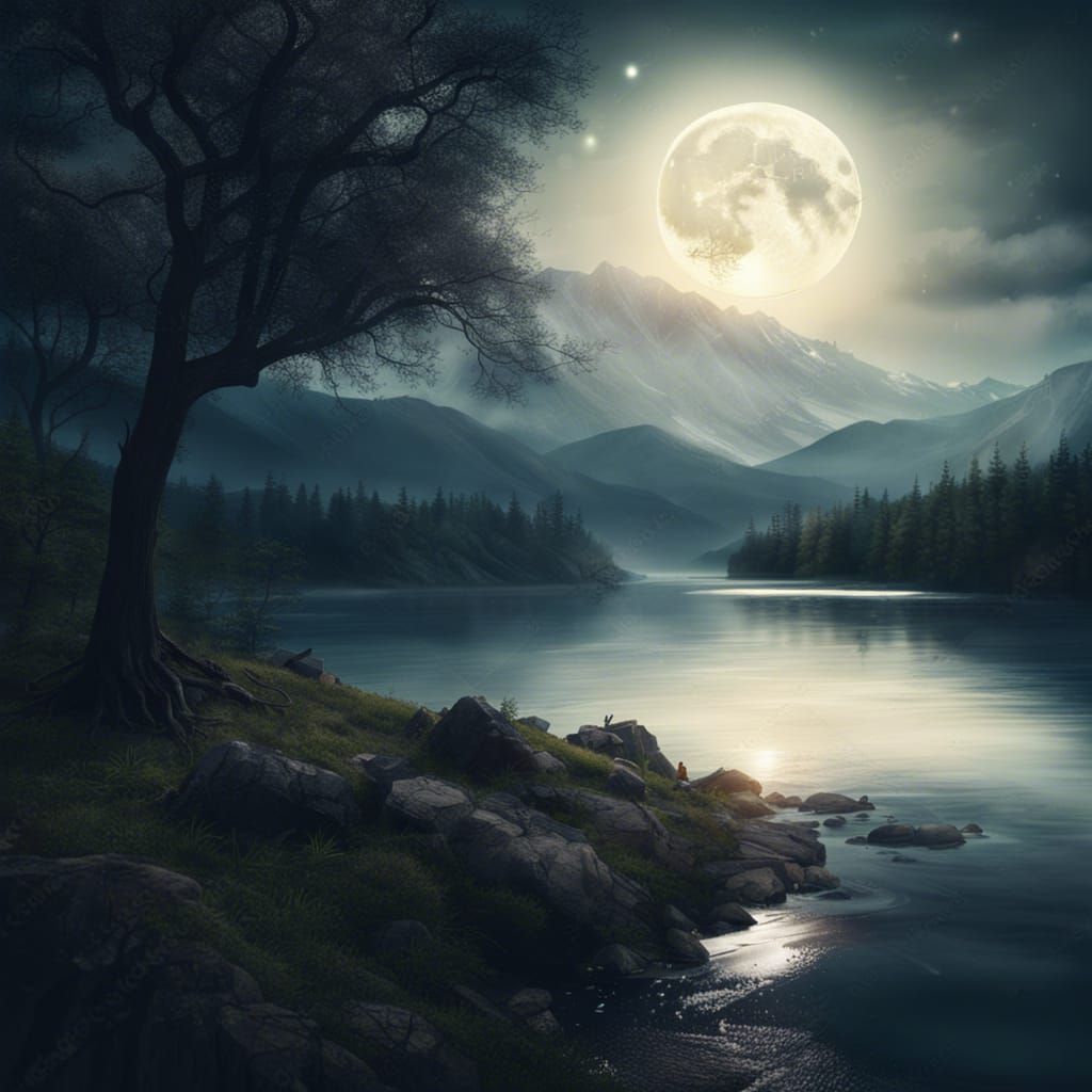 Moonlight landscape  by @avionesplateados 