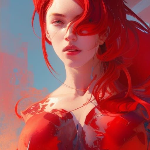 Hyperdetailed Redhead Portrait in Digital Art Style