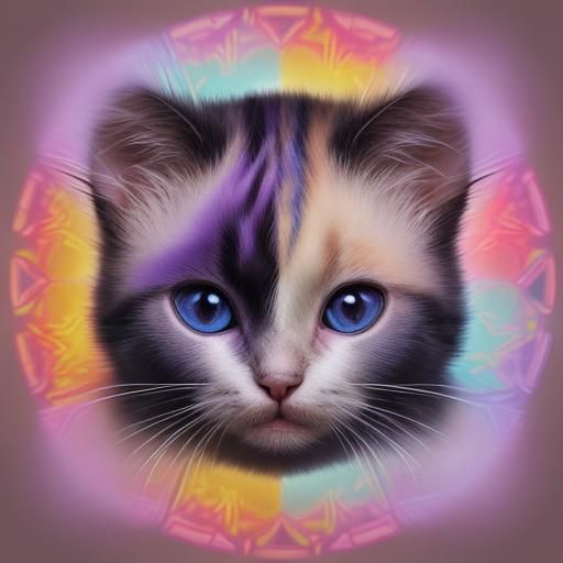 mage of a colorful pattern resembling cat fur, with a 3D ren...