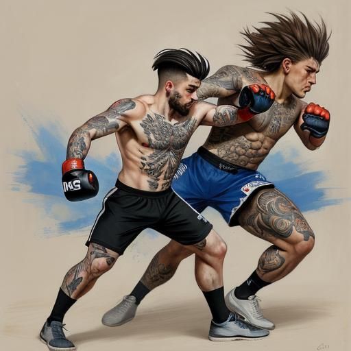 A nice hedgehog in tattoos is rushing to MMA fight training ...