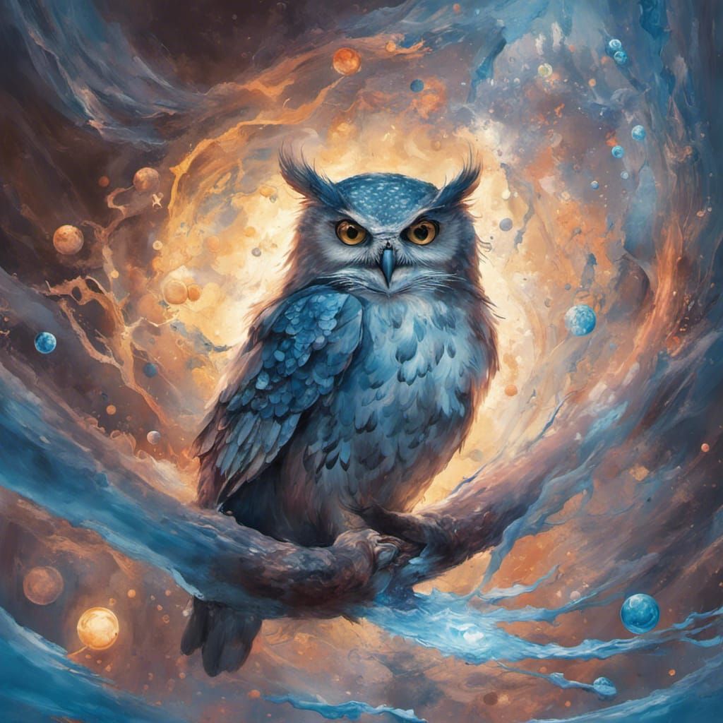 Fantasy owl  by @BlueQuill