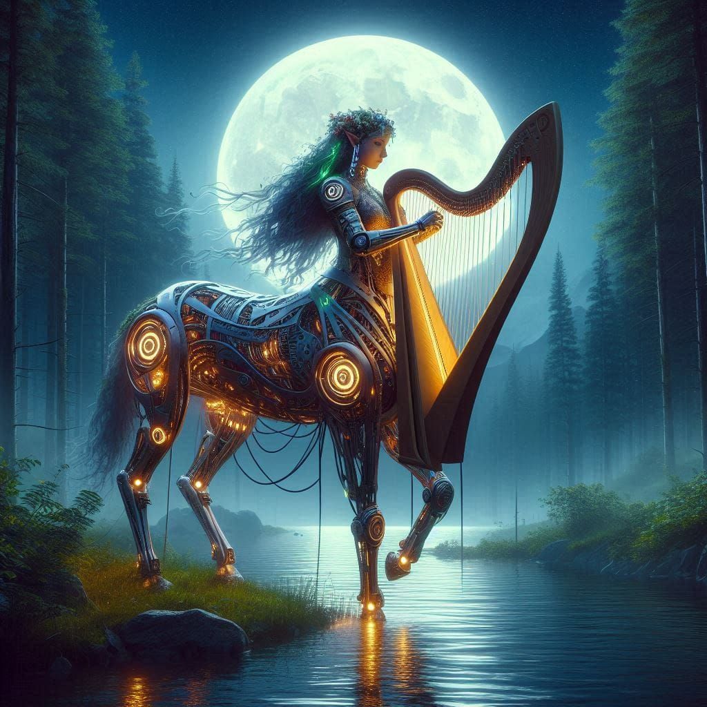 Moonlit Serenade - Cyborg Centaur Style
