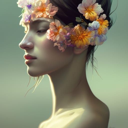 flower into womanhood AI Generated Artwork NightCafe Creator