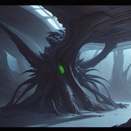 alien life form interior futuristic