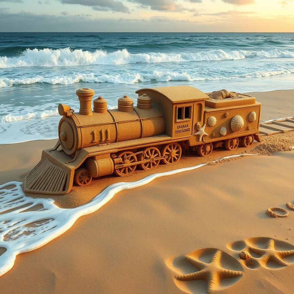 רכבת חול בחוף הים