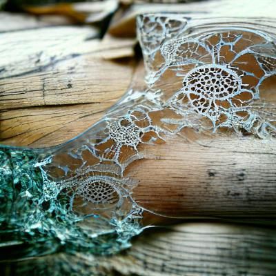 intricate glass lace, shattering
