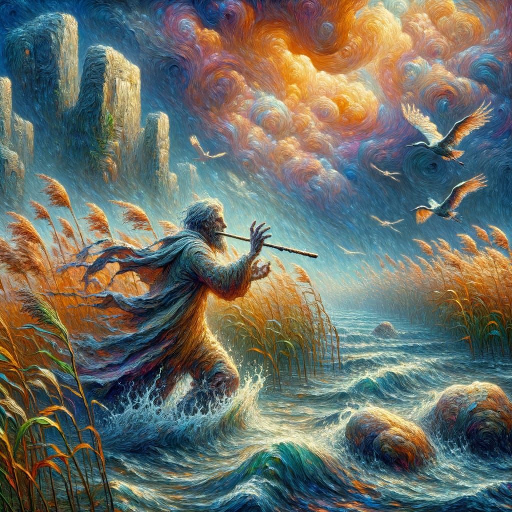 Flooded Dance: A Post-Impressionistic Vision in Vibrant Colo...