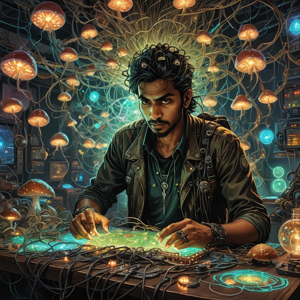 Biopunk machinist   by @Arisiin