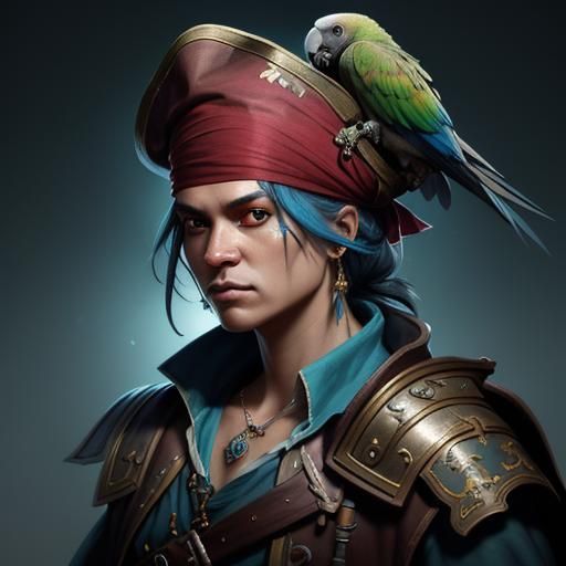 Pirate with a parrot