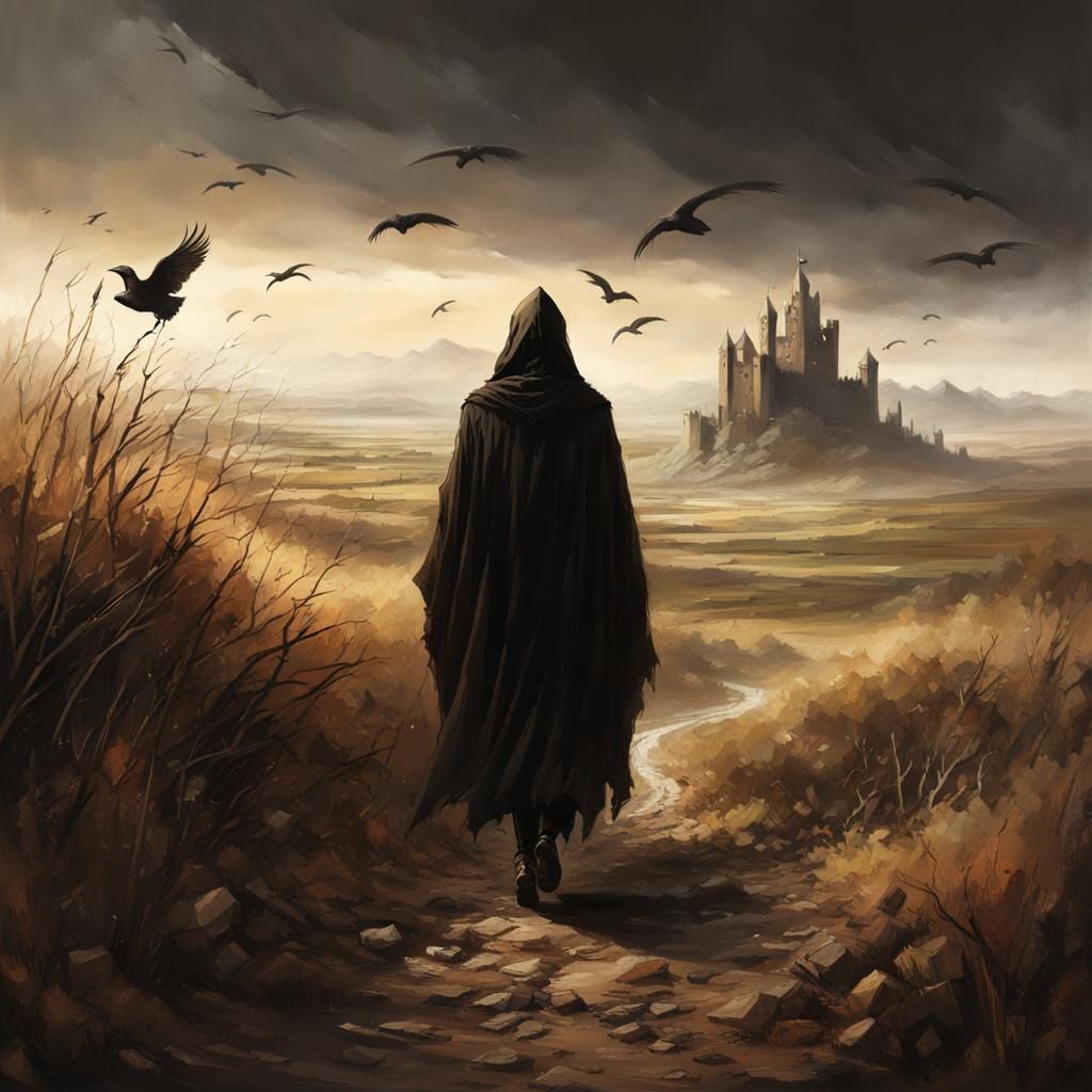   portrait of mysterious hooded figure  by @Imaginarium