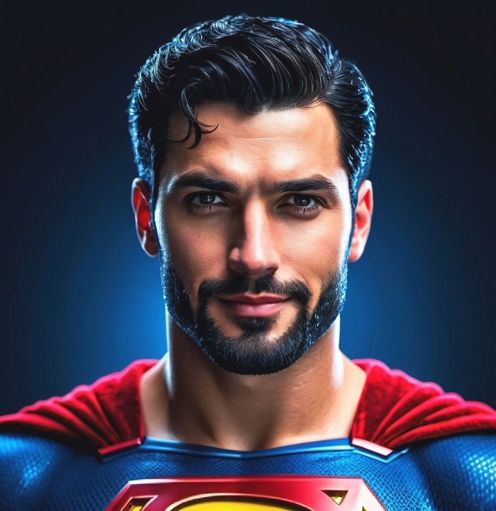 Superman, bearded version of the superhero