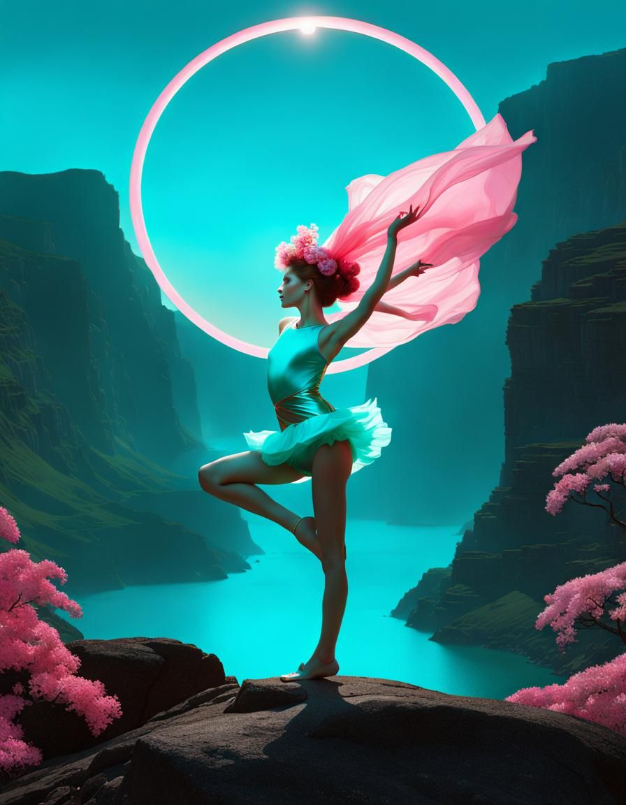 beautiful fluid florescent dancer