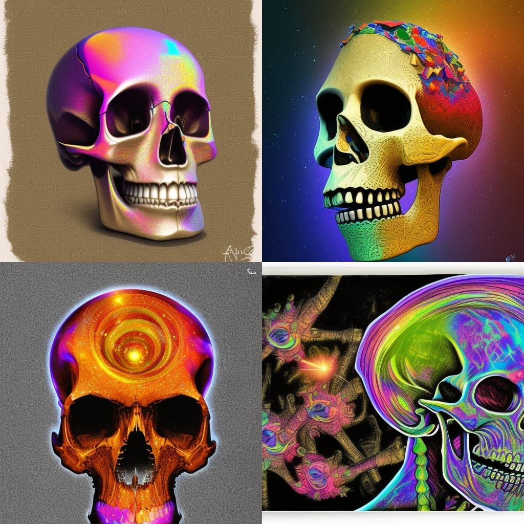 a very thoughtful skull