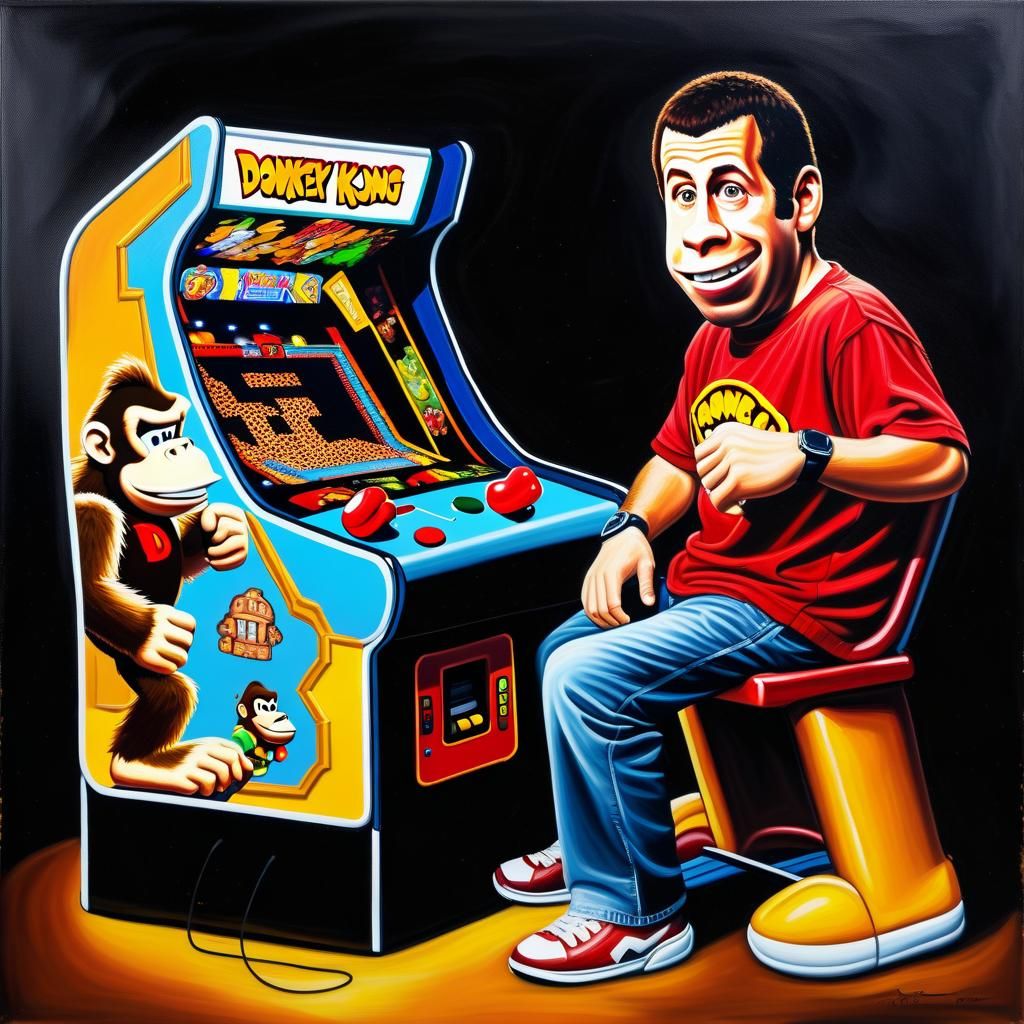 Sam Brenner playing Donkey Kong