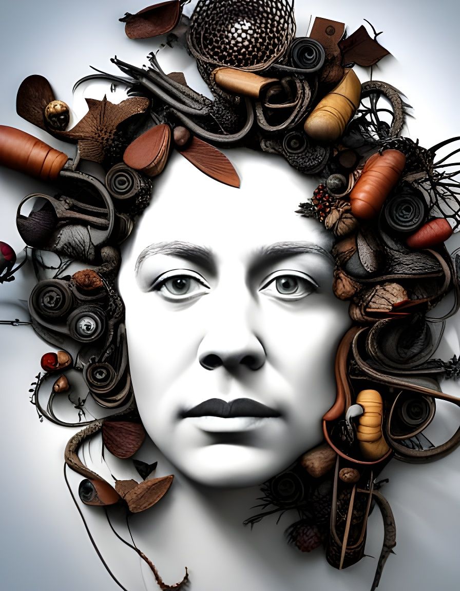 Trash Art Portrait AI Generated Artwork NightCafe Creator