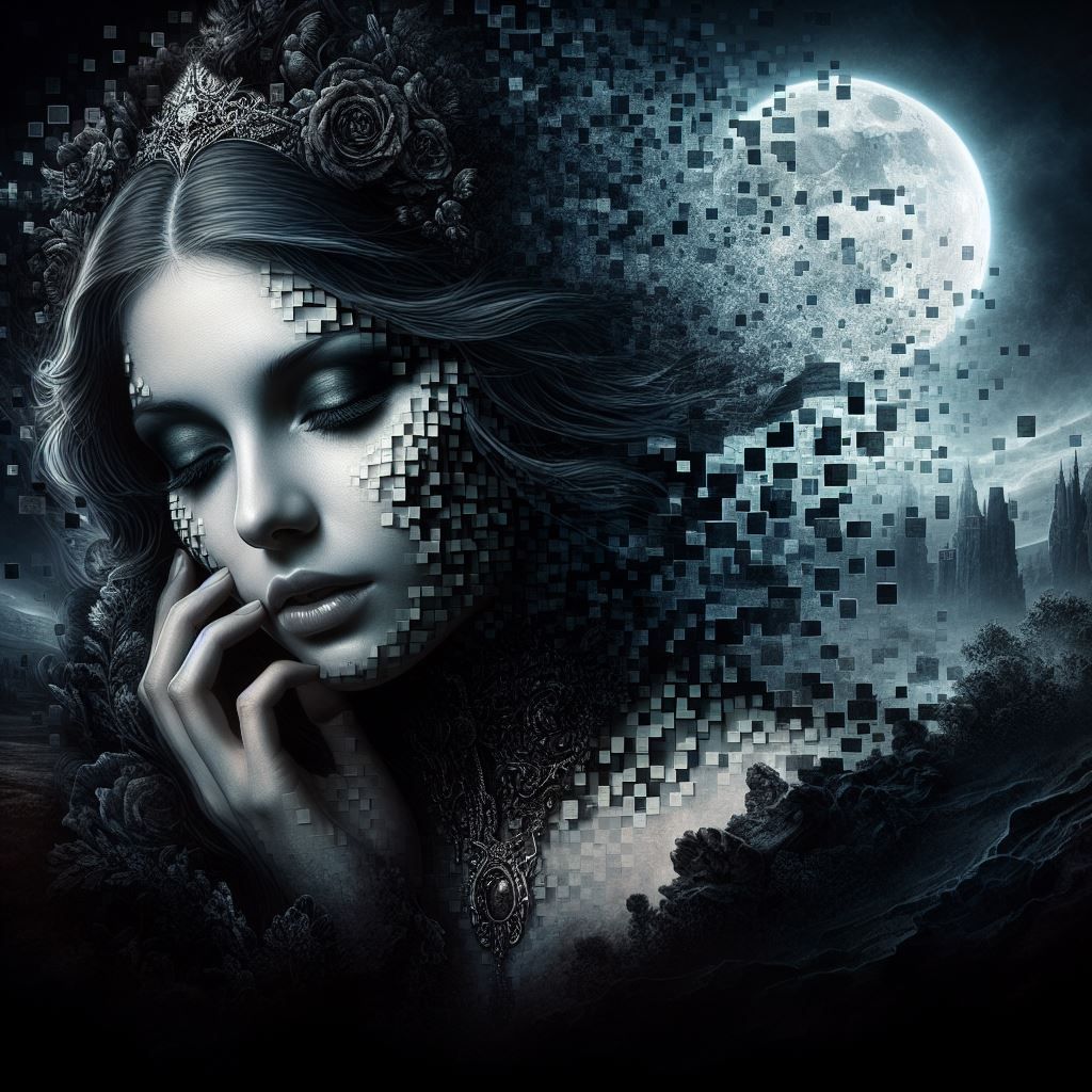 Fading away: Pixels  by @Lellysaur