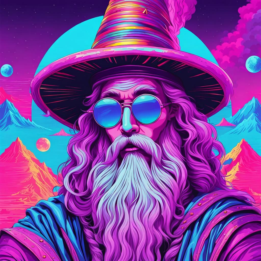 Vaporwave Wizard 2 - AI Generated Artwork - NightCafe Creator