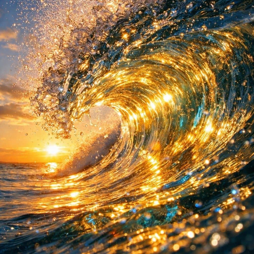 silver and gold wave   by @Magdalene