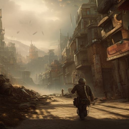 Dramatic Hostage Scene: Detailed Matte Painting