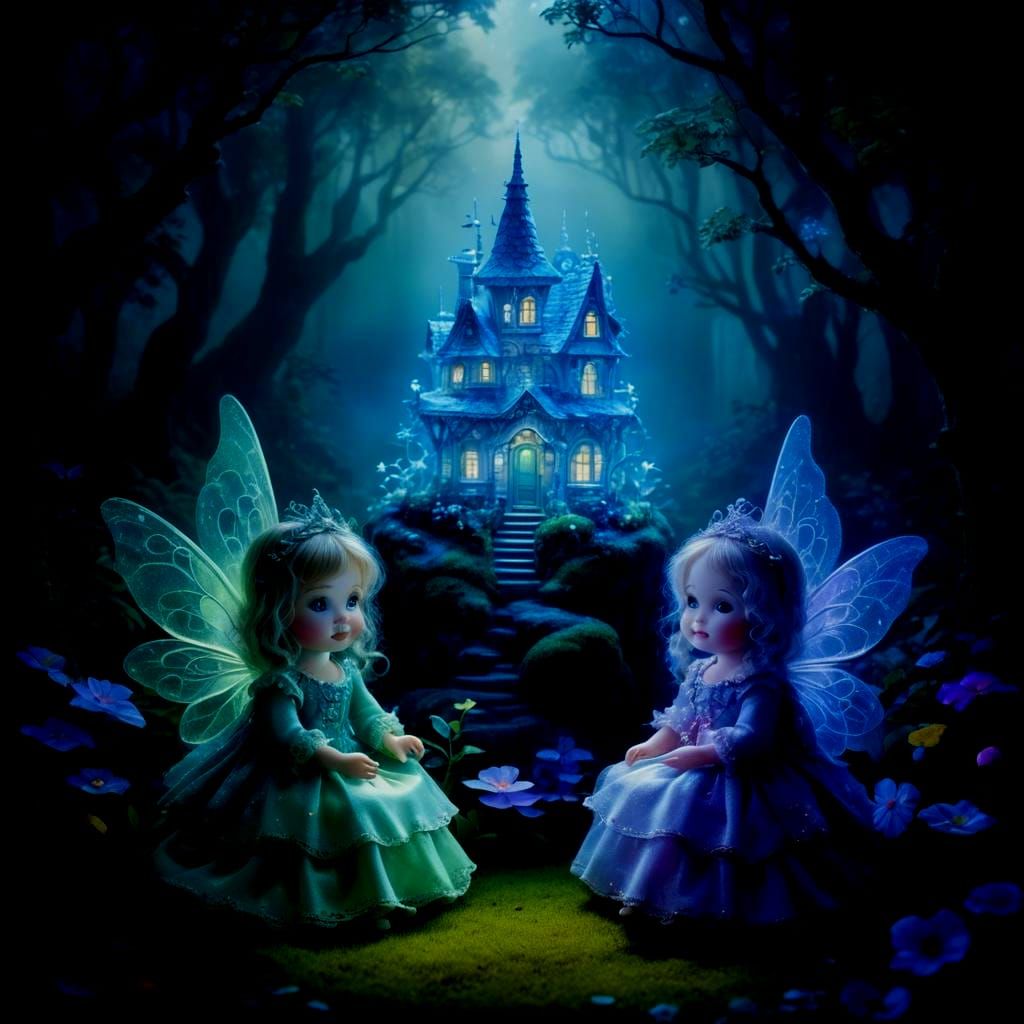 Divinely Detailed Happy Adorable Dolls Sitting By A Delightf...