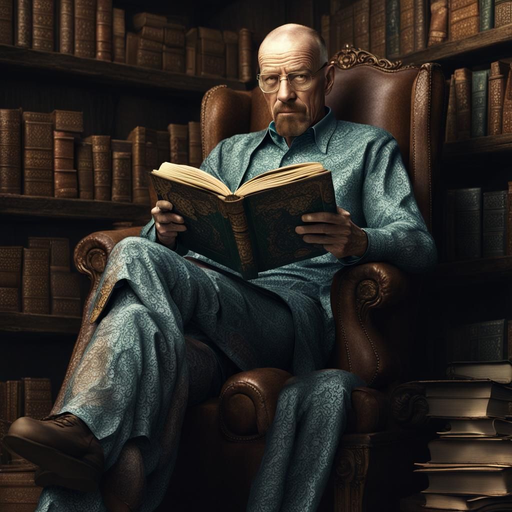 Walter white leisure time reading with a sexy look - AI Generated Artwork -  NightCafe Creator