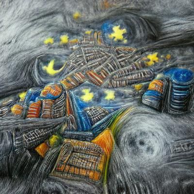 Starry night over a dark city