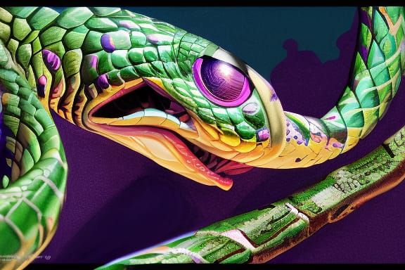 [pit viper]; a masterpiece. epic. photorealistic, DSLR, wide...
